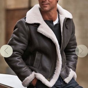 Overland Shearling Bomber Jacket w/detachable hood